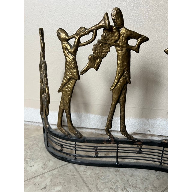 Hollywood Regency Vintage Metal Quintet Musical Score Statue For Sale - Image 3 of 5