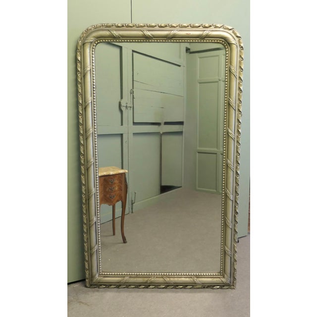 6ft Tall French Silver Gilt Louis Philippe Wall Mirror This is a very beautiful Large Statement or Stand Alone Piece from...