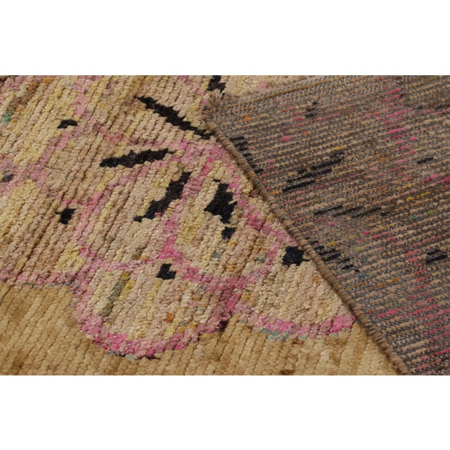 Beige Rug & Kilim's Modern Rug in Beige, Gold, and Pink Floral Pattern For Sale - Image 8 of 8