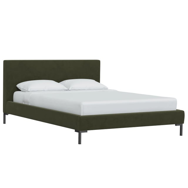 Norah Platform Bed in Moss Regal Velvet, King For Sale In Chicago - Image 6 of 6