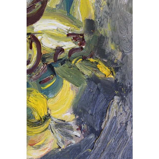 Yellow Inta Celmina, Yellow Flowers, Oil on Canvas, 1990s For Sale - Image 8 of 11