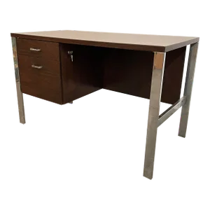 Mid Century Modern Rosewood and Chrome Desk