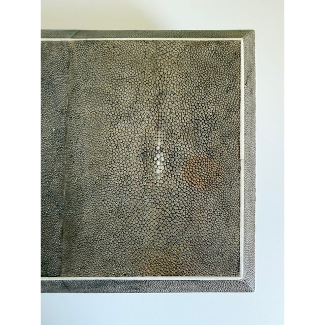 Metal Large R & Y Augousti Shagreen Box With Bone Inlay, Late 20th Century For Sale - Image 7 of 18