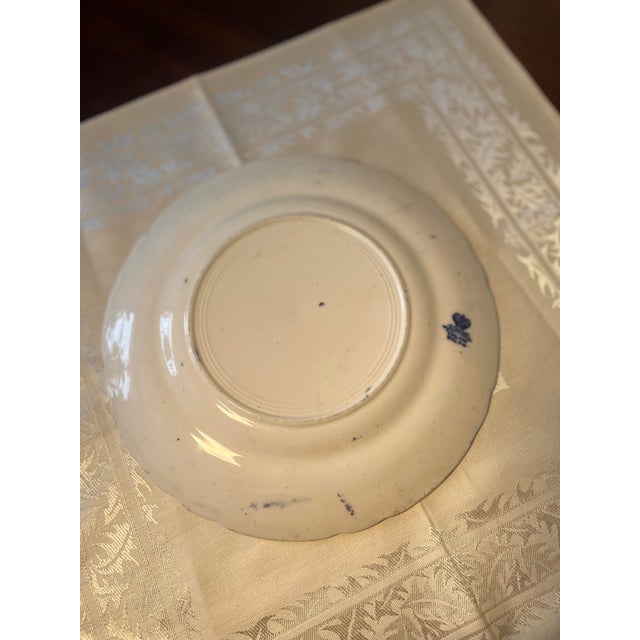 English Antique 2 Allerton Blue Willow Plates For Sale - Image 3 of 5