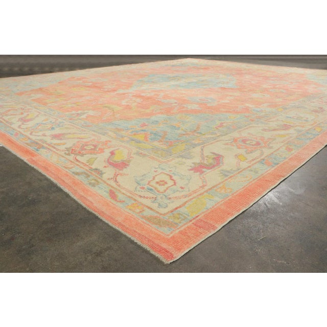 Modern Style Turkish Oushak Rug, 12'10 X 15'08 For Sale In Dallas - Image 6 of 9