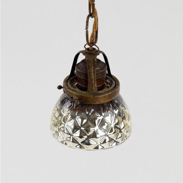 Mercury Glass Pendant Light, 1920s For Sale - Image 3 of 6