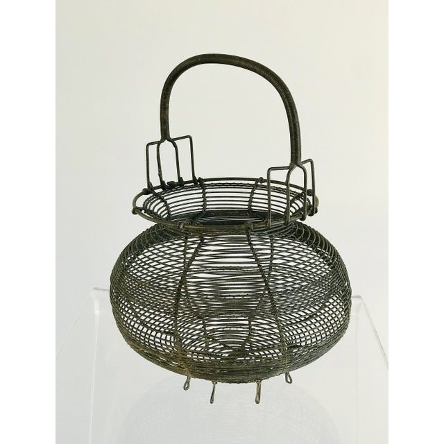 French 1920’s French Wire Egg Basket For Sale - Image 3 of 13