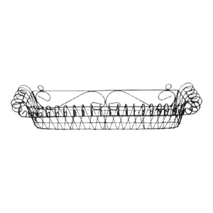 Massive Vintage Wrought Iron Scroll Black Outdoor Window Box Flower Planter Trough