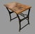 Metal Vintage Antique Industrial Saltzman Chicago Cast Iron Table With Wooden Top For Sale - Image 7 of 9