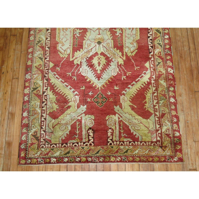 Early 20th Century Antique Zabihi Collection Red Turkish Anatolian Oushak Rug For Sale - Image 5 of 5