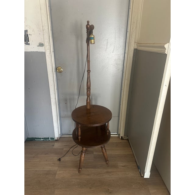 1960s Vintage Mid-Century Modern George Bent Floor Lamp Table: Mid-Century Modern Wood Accent For Sale - Image 5 of 5