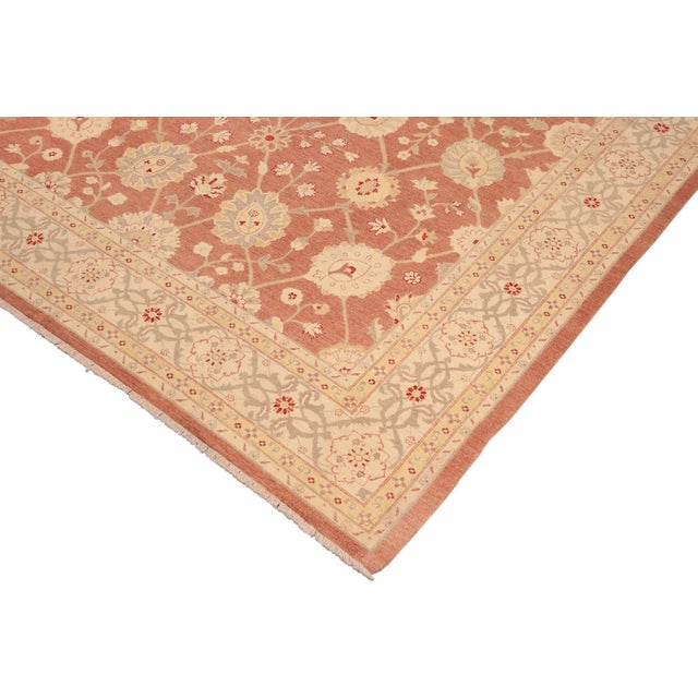 Bohemien Ziegler Brown Tan Hand-Knotted Wool Rug - 10'5'' X 13'8'' For Sale - Image 4 of 8
