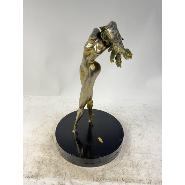1980s Walter Pugni, Fortune Sculpture, 1980s, Gold-Plated Bronze For Sale - Image 5 of 18