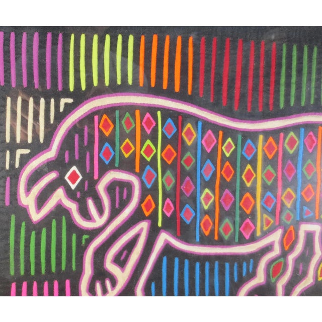 Framed Mola Textile From Panama For Sale - Image 4 of 4