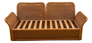Vintage Brown Rattan Sofa