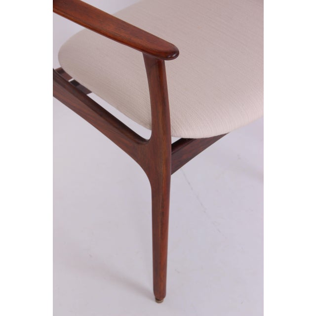 Erik Buch Model OD50 Armchair in Rosewood and Wool Upholstery by Erik Buch for Oddense Maskinsnedkeri, 1960s, Set of 2 For Sale - Image 4 of 9