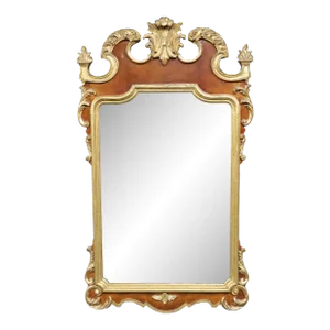 Chippendale Burled Walnut Mirror