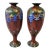 Pair of Japanese Ginbari Cloisonné Vases With Wisteria & Floral Motifs For Sale