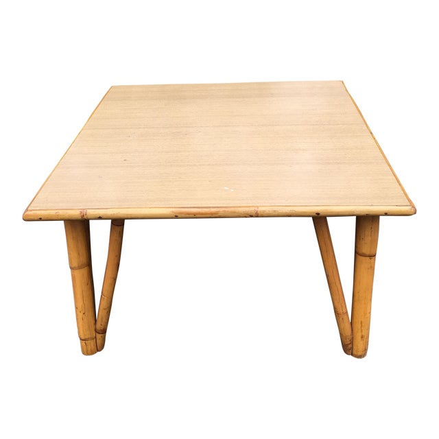 Vintage Rattan Square Coffee Table | Chairish