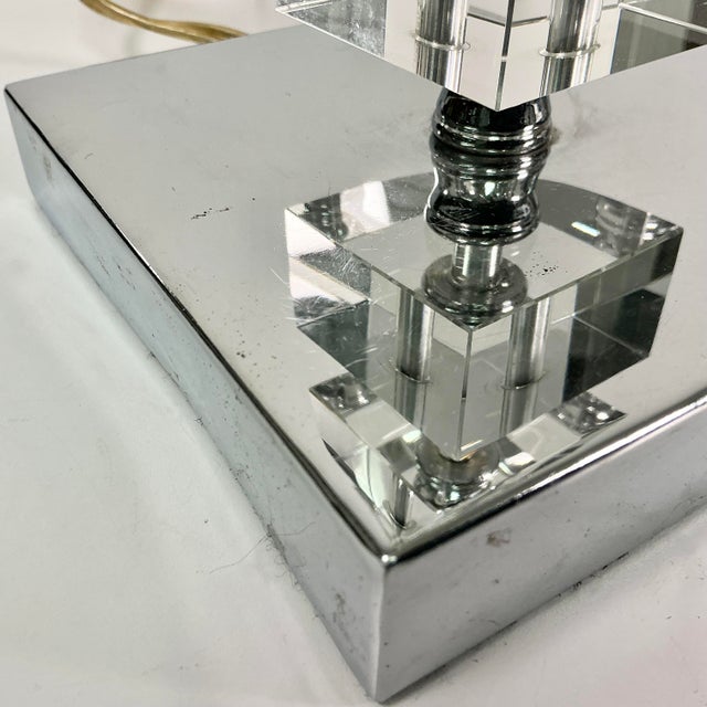 1970s Vintage Contemporary Modern Stacking Square Lucite Cubes Table Lamp For Sale - Image 16 of 16