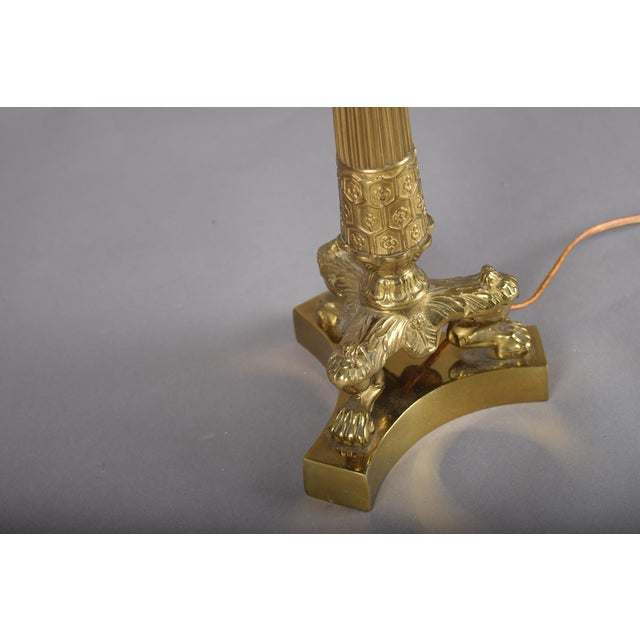 French Empire Style Brass Table Lamp, 1950s For Sale - Image 6 of 13