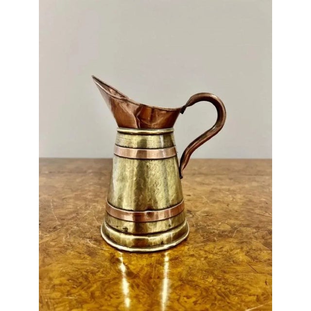 Antique Edwardian Brass and Copper Jug, 1900s For Sale - Image 3 of 6