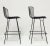 Pair of Bertoia Bar Height Stools in Black With Volo Leather Seat Pad For Sale In Dallas - Image 6 of 9