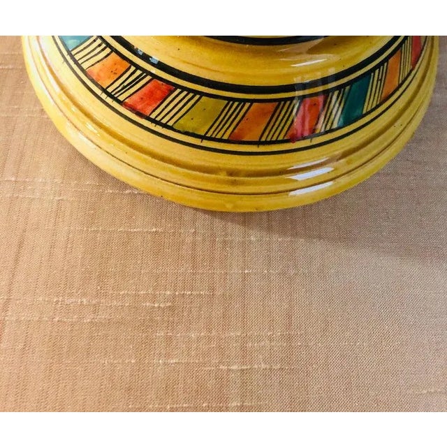Vintage Moroccan Pottery Yellow Vase For Sale - Image 9 of 12