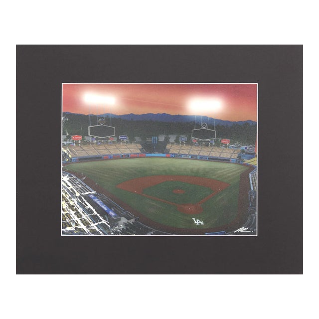 Dodger Stadium Almost Game Time Again - Urban Photography Painting on Paper Original Artwork by Pete Kasprzak For Sale