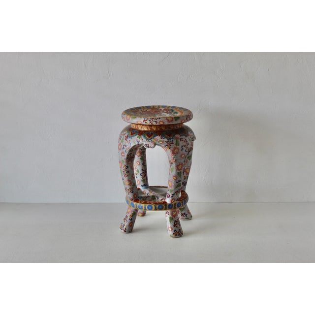 1970s Imari Style Gilt Ceramic Barrel Stool Plant Stand For Sale - Image 16 of 16