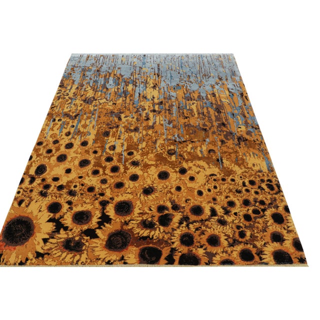 2010s Rug & Kilim’s Contemporary Rug With Abstract Floral Pattern “Molten Sunflowers” For Sale - Image 5 of 7