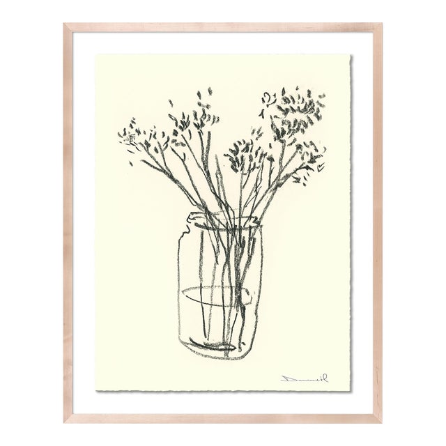 Wild Flowers by Dan Hobday in Maple Frame, Medium Art Print For Sale