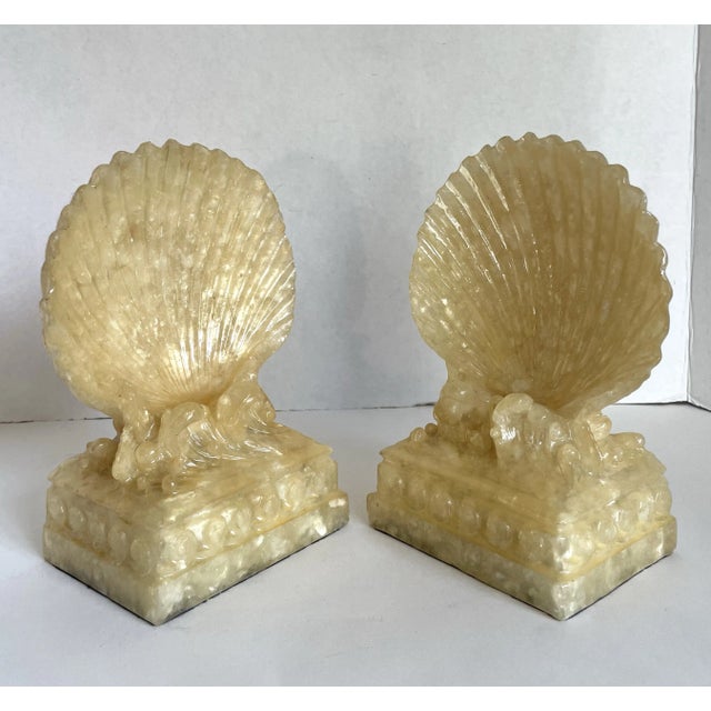 Pair of Palm Beach Chic Figurative Standing Seashell Bookends For Sale - Image 9 of 10