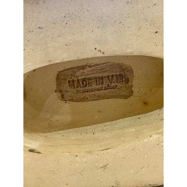 Vintage Hollywood Regency Style Glazed Terracotta Elephant Garden Seat For Sale - Image 18 of 18