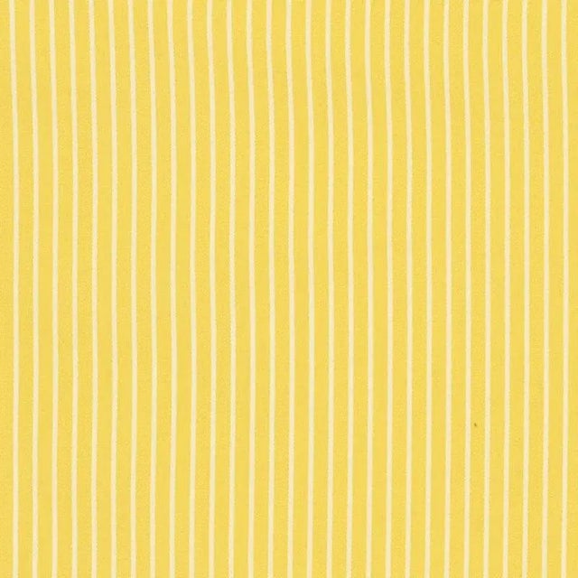 Schumacher Edie Stripe Fabric in Yellow For Sale