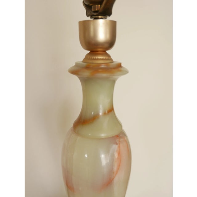 Traditional Tall Onyx Table Lamps - A Pair For Sale - Image 4 of 7