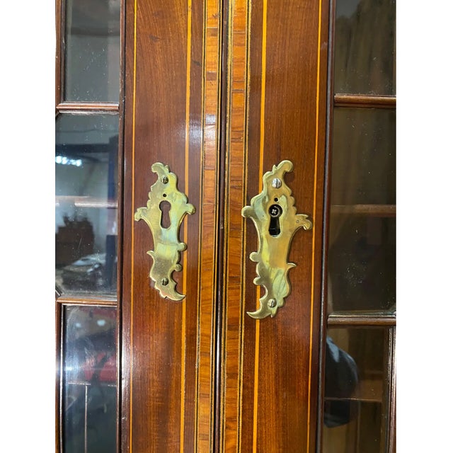 Gillows of Lancaster & London 18th Century Fine Inlaid Georgian Secretary With Falconer Pediment, Probably by Gillows For Sale - Image 4 of 13