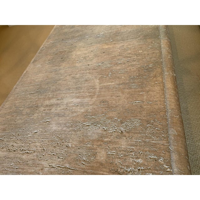 1980s Rectangular Travertine Stone Coffee Table For Sale - Image 4 of 7