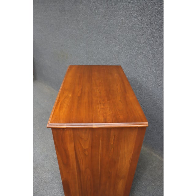 Wood 1980s Henkel Harris Wild Black Cherry Highboy Chest For Sale - Image 7 of 12