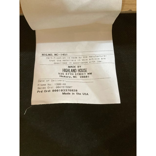 Highland House 1399-48 Franco Cocktail Ottoman With Off-White Tufted Leather Cushion and Lower Oak Shelf For Sale - Image 16 of 18