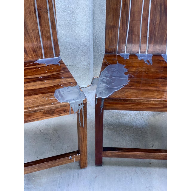 Modern Early 20th Century Acacia Wood Chairs For Sale - Image 3 of 17