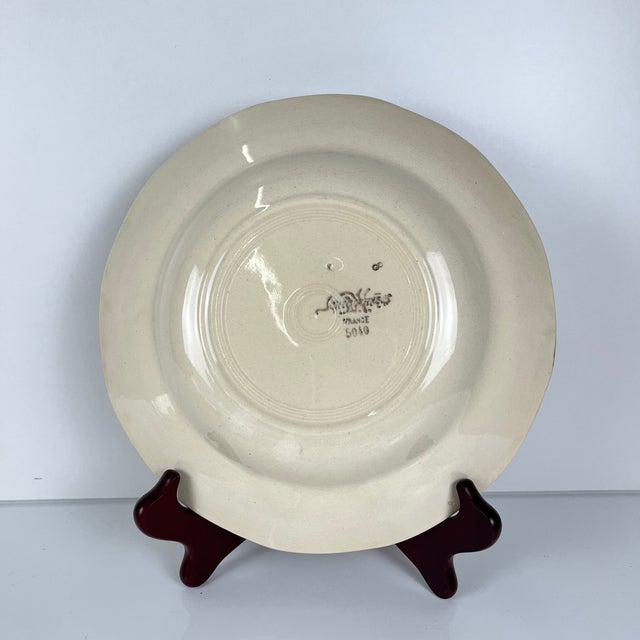 Cream 20th Century Sarreguemines Soup Plates with Floral Motif, 1920s, Set of 6 For Sale - Image 8 of 14