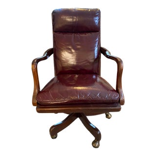 Vintage Hancock & Moore Leather Executive Desk Chair For Sale