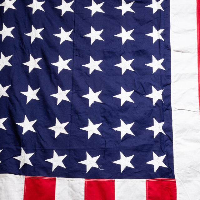 American Large Puerto Rican American Flag With 48 Stars c.1940-1950 For Sale - Image 3 of 5