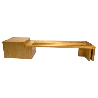 Monumental Wooden Bench by Bruno Nanni, 1970s For Sale