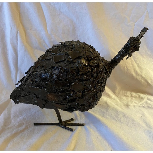 Vintage Showroom Sample Guinea Fowl Made from Reclaimed Steel. Unique Scrap Metal Art Piece. Made in Africa by Mubari.