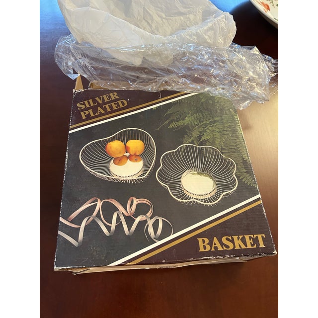Silver Vintage Silver Plated Wire Fruit Basket For Sale - Image 8 of 9