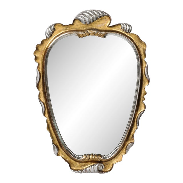 Hollywood Gold and Silver Gilt-Wood Mirror by Dorothy Draper For Sale