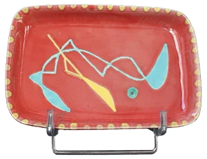 Ceramic Tray by Charles René Neveux for Cerenne Workshop, 1950s