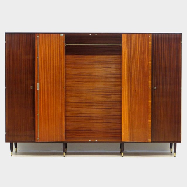 1960s Large Mid-Century Modern Six-Door Wardrobe in Teak, 1960s For Sale - Image 5 of 6